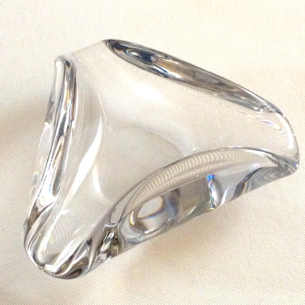 Baccarat Crystal Tricone Modern Cigar Ashtray